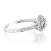 Sterling Silver 1/10 Carat Diamond Cushion Shaped Ring