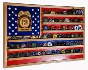 Georgia State Trooper State Police Challenge Coin Display Flag 70-100 Coins TRAD