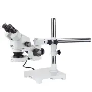 AmScope 3.5X-90X Zoom Binocular Stereo Microscope on Boom Stand w 80 LED Light