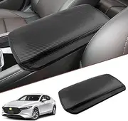 SKTU for 2019 2020 2021 2022 2023 2024 Mazda 3 Mazda3 Center Console Cover 2023 2024 Mazda3 Armrest Pad 2024 Mazda3 BP Seat Box Cover Automotive Car Center Console Soft Cushion (Carbon Fiber)