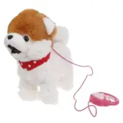 Electronic Plush Dog Toy for Baby Learn to Crawl Leash Puppy Singing Pet Dog Toy