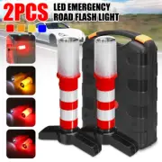 2Pcs LED Emergency Road Flash Lights Roadside Flares Beacon Strobe Warning Lamp