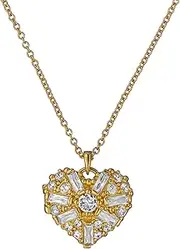 Ted Baker London Cherish Crystal Cluster Heart Locket Pendant Necklace for Women