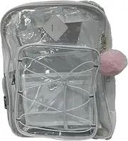 [Lrenagao] Clear Backpack for School Girls Women,Heavy Duty PVC Transparent Backpacks See Through Clear Bookbags