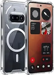 Effcotuo Magnetic Case for Nothing Phone 3A Case Full Camera Protection, Transaprent Mobile Phone Case Shockproof Thin Translucent Matte Protective Case Transparent