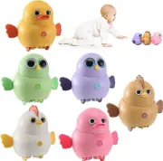 Lertenys Electronic Pet Set Crawling Toys Baby, Swing Walking Animals Team Owl, Duck, Chick with Magnetic Toy Gifts for Toddlers, Kids (Set of 6)