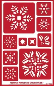 Armour Reusable Over n Over Glass Etching Stencil - Large Snowflakes