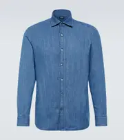 [Zegna] Zegna Cotton and linen shirt UK 16 blue