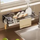 Kitchen Shelf with Non-marking Adhesive Easy to Clean Draining Rack Aluminium