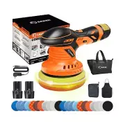 Saker 6 Inch Fast Charging Cordless Car Buffer Polisher Kit with 2 Battery Bu...