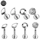 16g G23 Titanium Labret Lip Rings Round Cartilage Earring Tragus Medusa Piercing