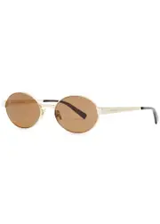 Saint Laurent Oval-frame Sunglasses - Gold ONE SIZE