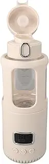 Portable Bottle Warmer, 37℃ to 55℃ 350ML Capacity USB Portable Milk Warmer Travel Formula or Water Warmer for Travel, Breastmilk Warmer On The Go with 10000mah Battery
