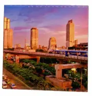 Bangkok Thailand Ceramic Tile Trivet Coaster Travel Souvenir 4" x 4"