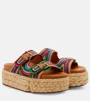 [Clergerie] Clergerie Quinie raffia platform slides AU 9 multicoloured