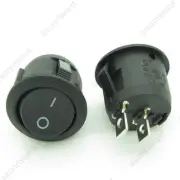5 x Mini Rocker Switch Round Black 20mm 2 Pin SPST Power ON-OFF 12V 110V 220V