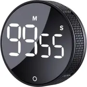 Digital Kitchen Timer, Visual timer Large LED Display Magnetic Countdown (Black)