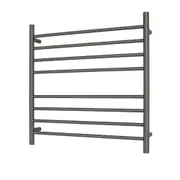 Radiant RTR06 Round Bar Heated Towel Rail - 750 x 750mm- Gun Metal Grey - Stainless Steel - Bottom Right/Top Left Wiring