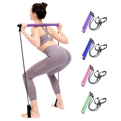 Indoor Exercise Portable Multi functional Yoga Stick Pilates Bar Kit with Resist