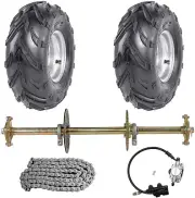 810mm Rear Axle Kit 428 Sprocket Hub 7" Wheels For ATV Go Kart Quad Trike Golf