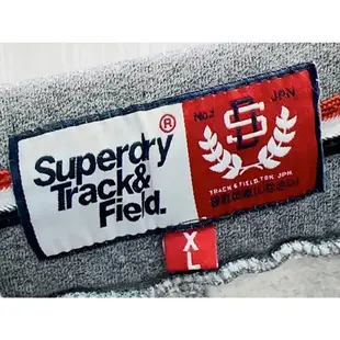 極度乾燥 SuperDry 灰色字母大Logo刷毛棉褲