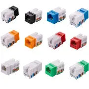 Cat6A Keystone Jack Network 45 Degree RJ45 White Blue Black Green Punch Down lot