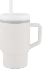 Infantino My 1st Tumbler – Adorable Miniature Tumbler with Leak-Resistant Straw and Toddler-Friendly Handle, Encourages Hydration, Easy to Clean, 9 fl. oz, Cream