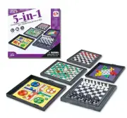 5 In 1 Chessmen Checkers Magnetic Board Game Flying Chess Ludo Flight Puzzle