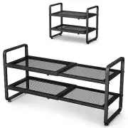 Shoe Rack - Expandable Shoe Organizer for Closet Adjustable Metal Shoe Shelf ...