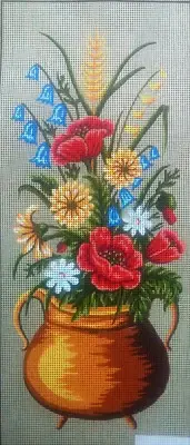 Needlepoint tapestry painted canvas 18.623 - Flowers. (12"x24") GobelinL
