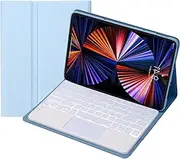 [HEKUEUN] Touchpad Keyboard Case for Samsung Galaxy Tab S9 Ultra 14.6-inch 2023 (SM-X910/X916B/X918U), Magnetic Detachable Wireless Bluetooth 7-Color Backlit Keyboard,Blue
