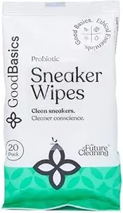 [GoodBasics] Mens Sneaker Cleaner Wipes, Multicolor, 20 Count Pack Of 1 US