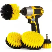 Drill Brush Kit for Tire and Rim Cleaning, Drill Brush Car Detailing Set- 4 pc