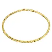 10k Yellow Gold 2.5mm Franco Box Square Wheat Foxtail Bracelet Chain Mens 8.5"