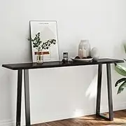 Table Top Table Top Dark Brown 160x40x(2-4) cm Treated Solid Wood Live Edge