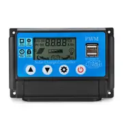 PWM 60A 12/24V Auto Adapt LCD Solar Charge Controller Battery Regulator Adjustable Parameter Dual USB Output