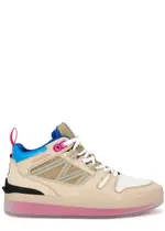 Moncler Pivot Panelled Nubuck Hi-top Sneakers - White - 6 6