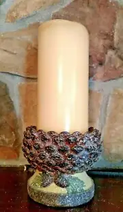 Set 3 NWT 4" iced Pine Cone Fall Cabin Lodge Christmas Winter Candle Holder