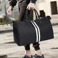在飛比找momo購物網優惠-【BONum 博紐】織帶牛津布乾溼分離輕旅行健身包附鞋袋(鞋