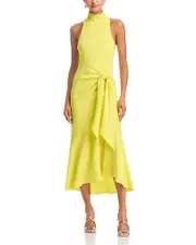 Cinq a Sept Crepe Rori Tie Waist Turtleneck Dress