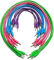 Synthrotek Eurorack Patch Cables - 20 Pack! 3.5mm 1/8 inch Mono 6" 12" 18" 24" (15cm, 30cm, 45cm, 61cm)