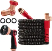 Pocket Hose Copper Head w/New Pocket Pivot Expandable Garden Hose 75 FT,