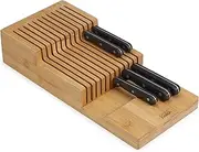 Joseph Joseph Drawerstore Knife Organiser, Holds Up to 12+ Knives, Kitchen Organisation & Drawer Storage, Bamboo