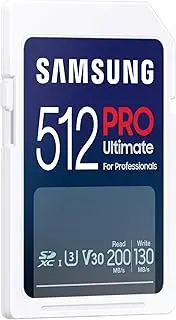 Samsung PRO Ultimate SD Card 512GB UHS-I U3 Full HD & 4K UHD 200MB/s Read 130MB/s Write Memory Card for Camera PC Drone or Action Cam MB-SY512S/WW