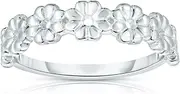 925 Sterling Silver Daisy Flower Stackable Ring Band for Women & Girls - Made in Italy Comes With Savlano Gift Box
