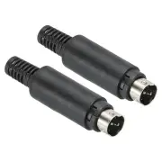 S-Video Mini Male Socket 3 Pin Signal Transmission for TV DVD Player Pack of 2
