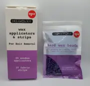 Dreamology Wax Applicators & Strips And Hard Wax Beads, All Skin Types Microwave