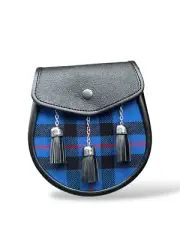 Men's Scottish Eliot Modern 3 Tassel Tartan Leather Sporran | With Chain Strap