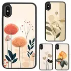 beige boho abstract plant For iPhone XS 11 12 13 14 15 16 Pro Max Flexible Cases
