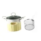 Deep Frying Pot Butter Warmer Pot Soup Pot for Frying Fried Chicken Camping
